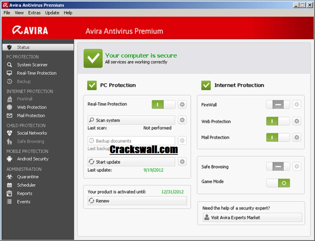 Crack dell'antivirus Avira + Download gratuito del codice di attivazione