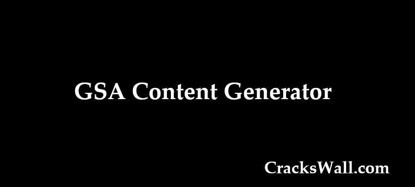 GSA Content Generator Crack